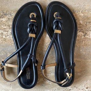 Michael Kors black and gold knot sandal size 10